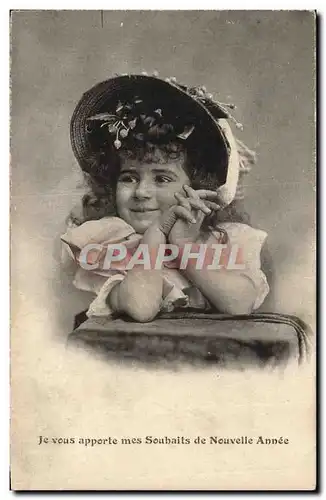 Fantaisie - Enfante Adorable - Je Vous apporte mes souhaits de Nouvele Annee - Ansichtskarte AK