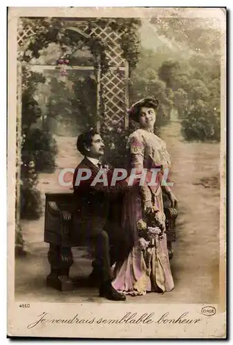 Fantaisie - Couple - Je voudrais semblable bonheur - Cartes postales