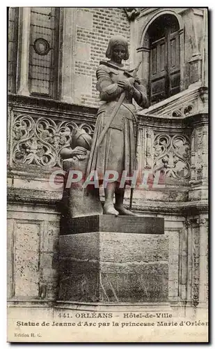 Orleans - Hotel de Vile - Statue de Jeanne D&#39Arc par la princesse Marie D&#39Orleans - Cartes postales