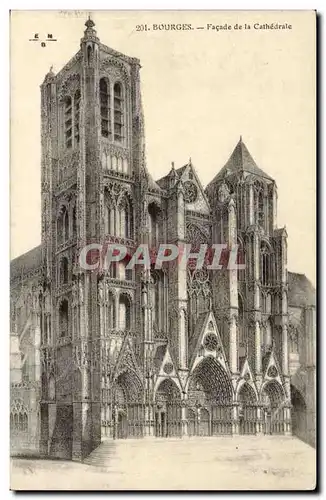 Bourges - Facade de la Cathedrale - Ansichtskarte AK