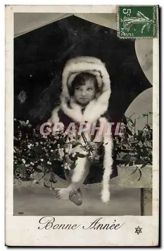 Fantaisie - Enfant - Joyeuse Annee beautiful girl with fur costume - Ansichtskarte AK