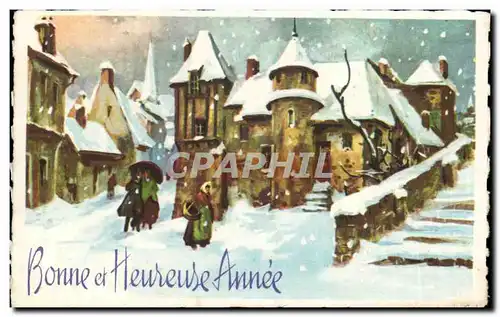 Ansichtskarte AK Fantaise Bonne et heureuse annee (carte petit format)