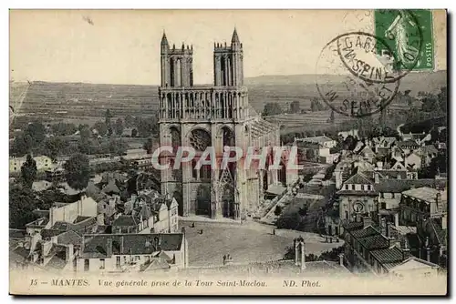 Mantes Ansichtskarte AK Vue generale prise de la Tour Saint Maclou