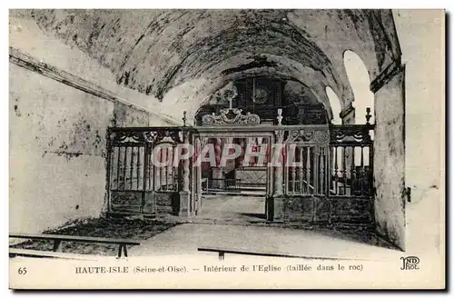 Haute Isle Ansichtskarte AK Interieur de l&#39eglise (taillee dans le roc)