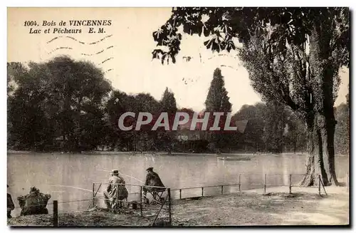 Bois de Vincennes Ansichtskarte AK Lac et pecheurs