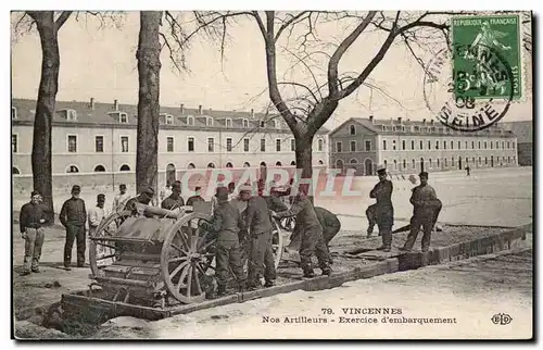 Vincennes Cartes postales Nos artilleurs Exercice d&#39embarquement (soldats militaria)
