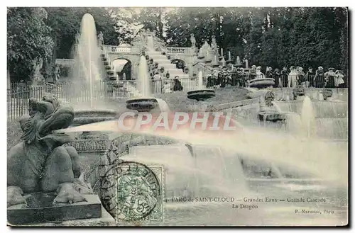 Ansichtskarte AK Parc de Saint cloud Grandes eaux Grande cascade La dragon