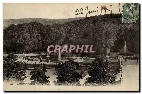 Cartes postales Parc de Saint cloud Bassins de fer a cheval et Saint Jean