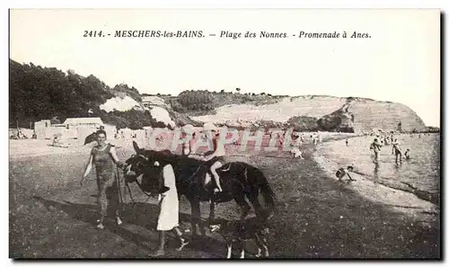 Meschers les bains Cartes postales plage des nonnes Promenade a anes (ane donkey)