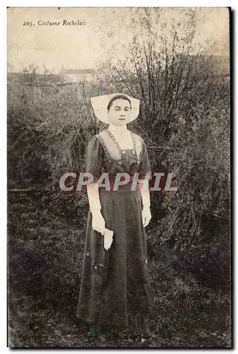 Ansichtskarte AK Costume Rochelais (folklore)