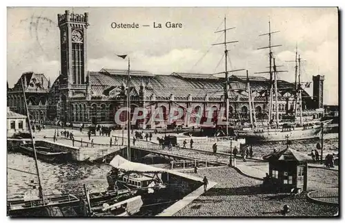 Belgie Belgique Ostende Cartes postales La gare