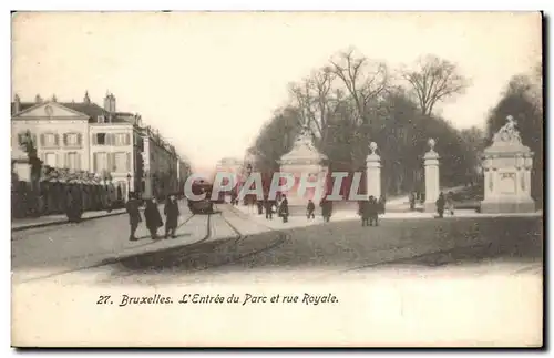 Belgique Belgie Bruxelles Ansichtskarte AK L&#39entree du parc et rue Royale