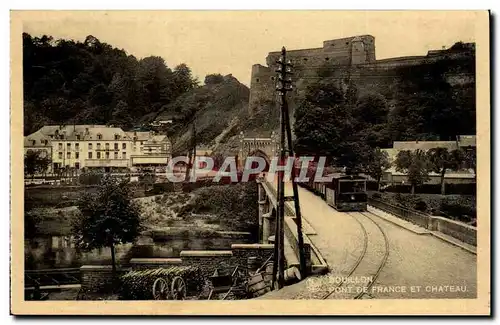 Belgique Belgie Bouillon Ansichtskarte AK pont de France et chateau (train)