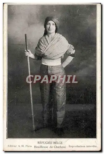 Belgique Belgie Refugiee belge Cartes postales Houilleuse de Charleroi (metiers)