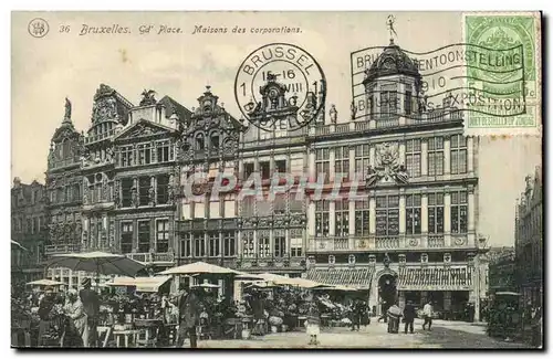 Belgique Belgie Bruxelles Cartes postales Gd place Maison des corporations