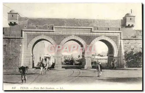 Tunisie Tunis Cartes postales Porte Bab Saadoun (ane donkey)