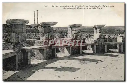 Algerie Cartes postales Ruines romaines de Timgad Console de l&#39hemicycle du marche Macellum