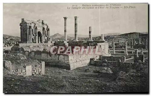 Algerie Ansichtskarte AK Ruines romaines de Timgad Le temple du genie et l&#39arc de Trajan