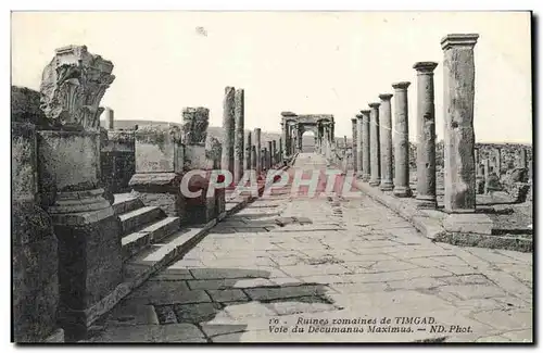 Algerie Ruines romaines de Timgad Ansichtskarte AK Voie du Decumanus Maximus