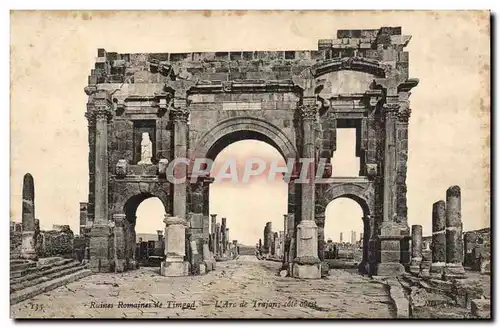 Algerie Ruines romaines de Timgad Cartes postales L&#39arc de Trajan cote ouest