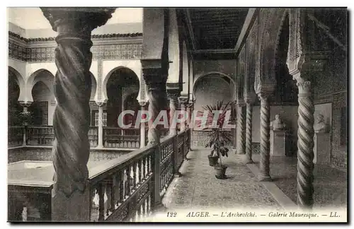 Algerie Alger Cartes postales L&#39archeveche Galerie mauresque