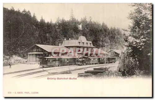 Suisse Cartes postales Brunig Bahnhof Buffet (train) TOP