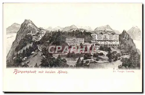 Suisse Cartes postales Rurgenstock mit beiden Hotels