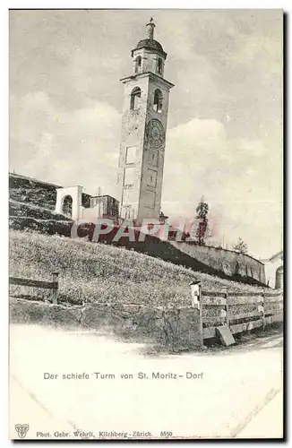 Suisse Cartes postales Der schiefe Turm von St moritz Dorf