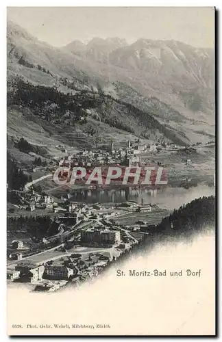 Suisse Cartes postales St moritz Bad und Dorf