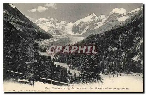 Suisse Cartes postales Der Morteratschlgletscher von der Berninastrasse gesehen