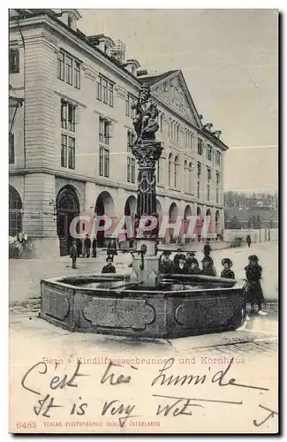 Suisse Cartes postales Bern Kindlifnesserbrunnen und Kornhaus