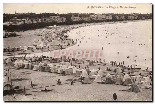 Royan - La Plage et Maree basse - tente - Cartes postales