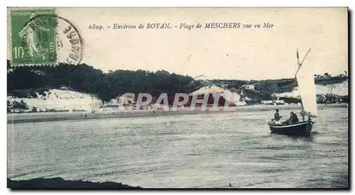 Royan les Bains - Plage de Meschers vue en Mer - Ansichtskarte AK