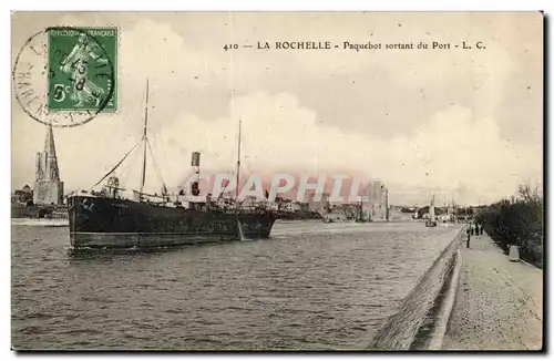 La Rochelle Ansichtskarte AK Paquebot sortant du port