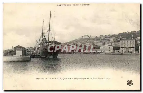 Sete - Cette - Quai de la Republique et le Fort Saint Louis - Ansichtskarte AK