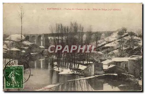 Parthenay Ansichtskarte AK Viaduc du chemin de fer Effet de neige