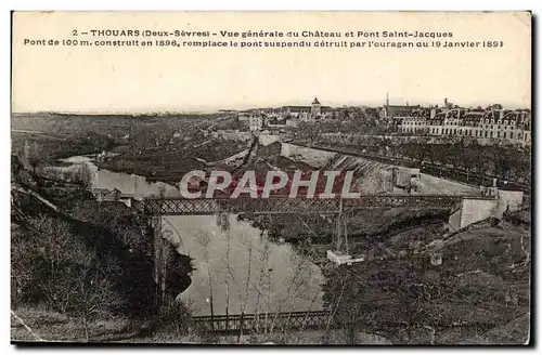 Thouars Ansichtskarte AK Vue generale du chateau et pont Saint Jacques