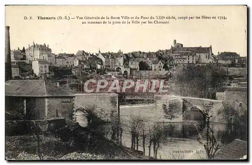 Thouars Ansichtskarte AK Vue generale de la basse ville et du pont