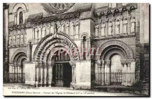 Thouars - Portail de l'Eglise St Medard 11 et 12 siecles- Cartes postales