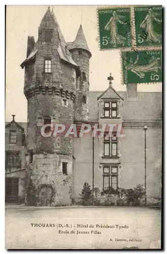 Thouars - Hotel du President Tyndo - Ecole de Jeanne Filles - Ansichtskarte AK