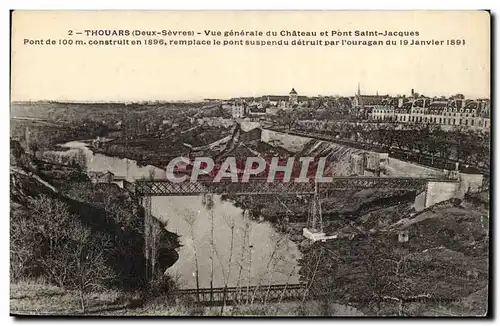 Thouars - Vue Generale du Chateau et Pont Saint Jacques - Bridge - Ansichtskarte AK