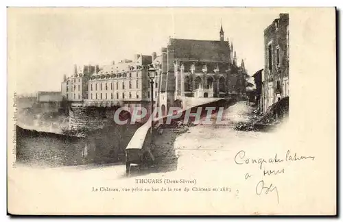 Thouars - Le Chateau - vue prise au bas de la rue du Chateau en 1883 - Cartes postales