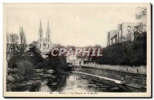 Niort Cartes postales Le donjon et St Andre