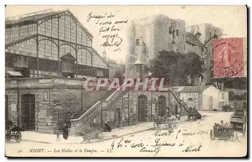 Niort Cartes postales LA halle et le donjon