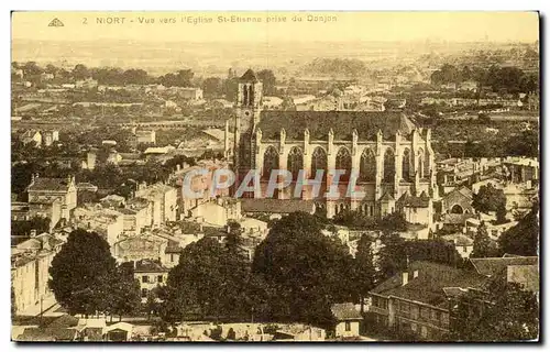 Niort Ansichtskarte AK Vue vers l&#39eglise St Etienne prise du donjon