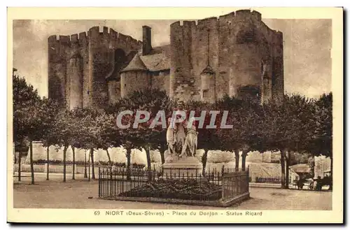 Niort Cartes postales Place du donjon Statue Ricard