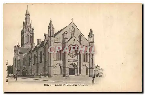 Niort Cartes postales Eglise et place Saint Hilaire