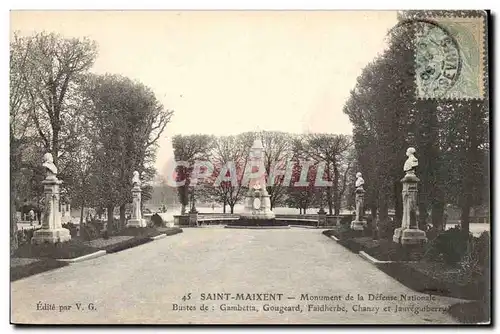 Saint Maixent Ansichtskarte AK Monument de la Defense nationale Gambetta Gougeard Faidherbe Chanzy Jaureguiberry