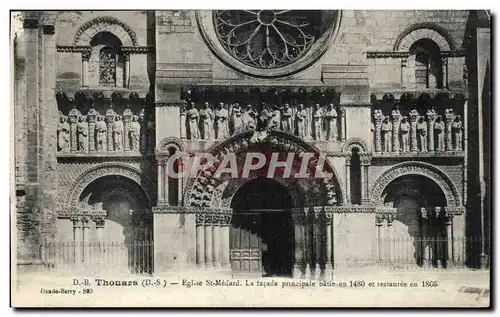 Thouars Cartes postales Eglise St medard La facade principale