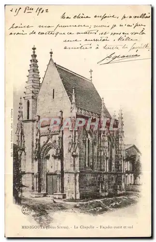 Menigoute Cartes postales La chapelle Facades Ouest et sud